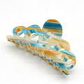 Custom hollow craved design large cellulose acetate acrylic hair claw clips